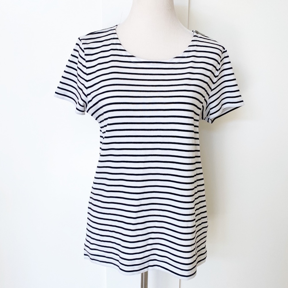 Jones New York Stripe Tee Shirt Size Large